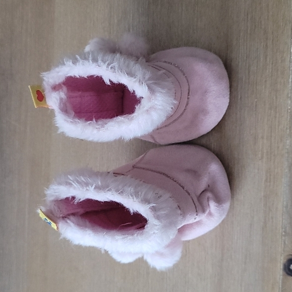 Build-A-Bear Pink Suede Boots with side pom-poms - Picture 1 of 6